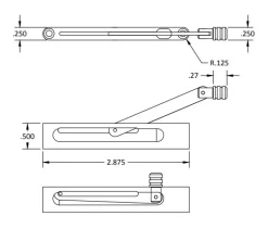 Brusso Brass Box Lid Stay JB-250