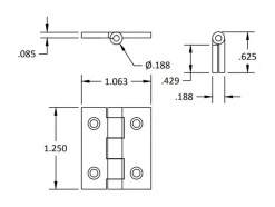 Brusso Brass Butt Hinge CB-303
