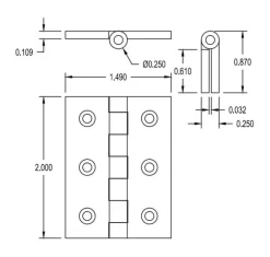 Brusso Brass Butt Hinge CB-407