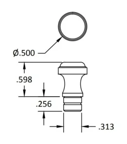 Brusso Brass Jewellery Cabinet Pull MC-432