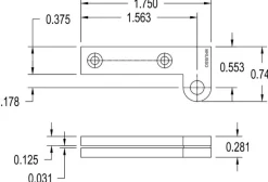 Brusso Brass Offset Pivot Hinge L-37