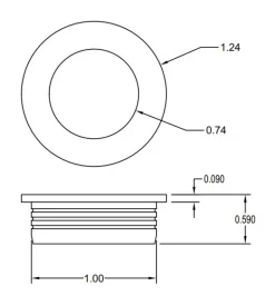 Brusso Brass Recessed Pull CP-125