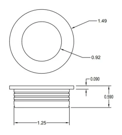 Brusso Brass Recessed Pull CP-150