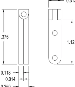 Brusso Brass Side Rail Hinge SR-638