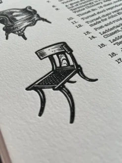 'Family Tree of Chairs'' Letterpress Poster