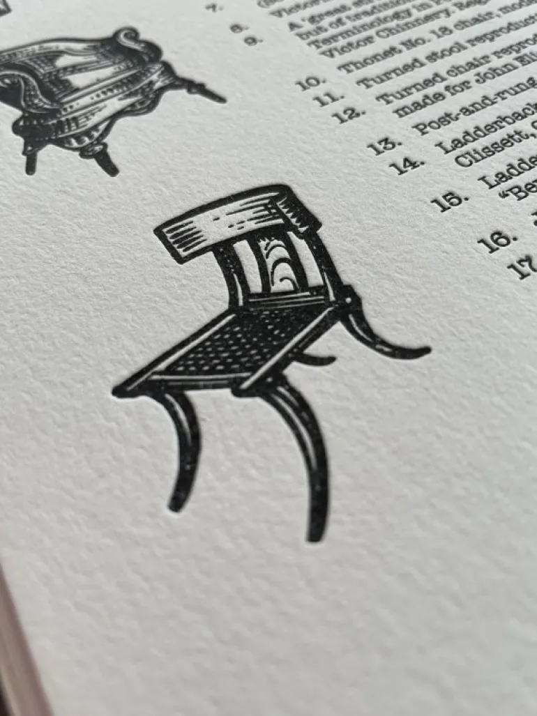 'Family Tree of Chairs'' Letterpress Poster